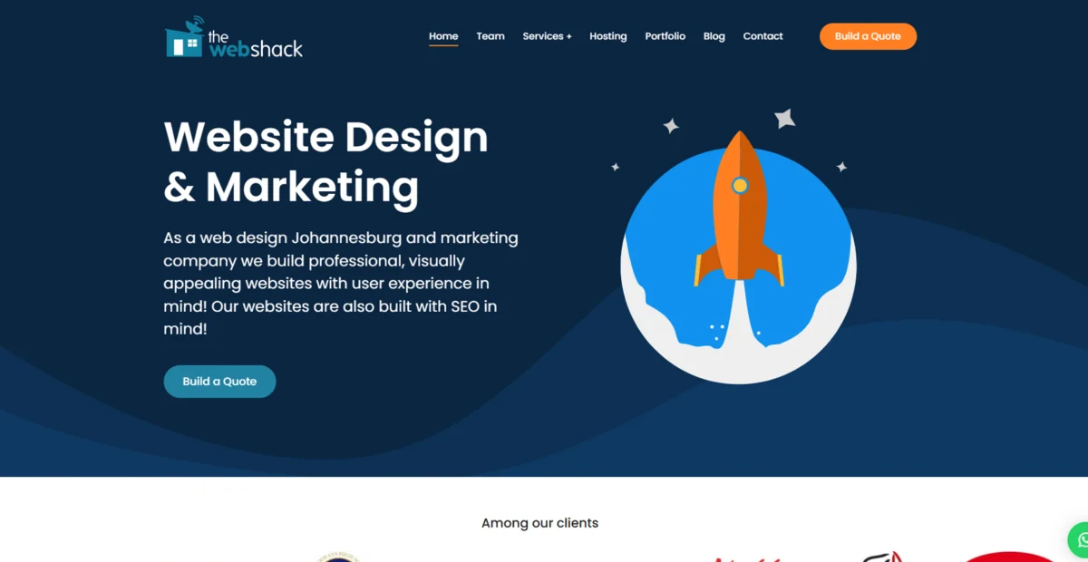 An image show The Web Shack website design services page