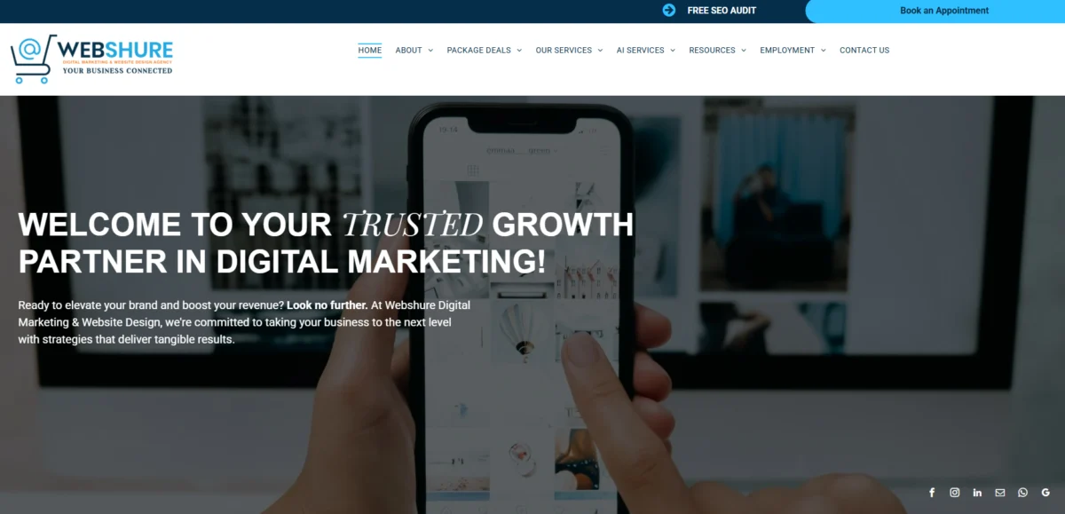 At Webshure, we specialize in enhancing your digital presence. With a dedicated team based in Alberton North, we’re committed to delivering effective strategies that propel your business forward. Our services are designed to meet your unique needs, ensuring you stand out in the competitive digital landscape.